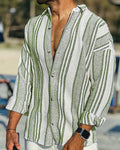 Men's Striped Linen Dress Shirt for Timeless Style