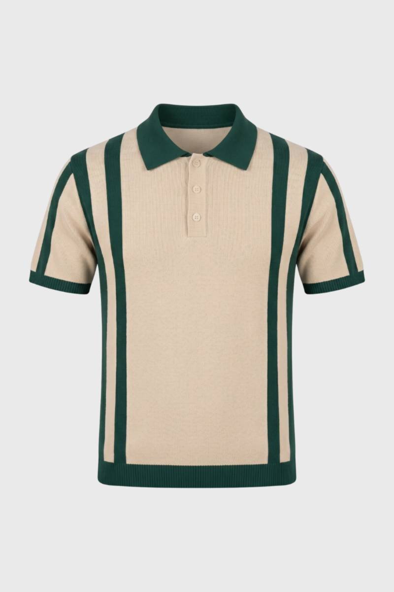 Men's Striped Short Sleeve Polo Shirt