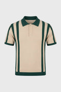 Men's Striped Short Sleeve Polo Shirt