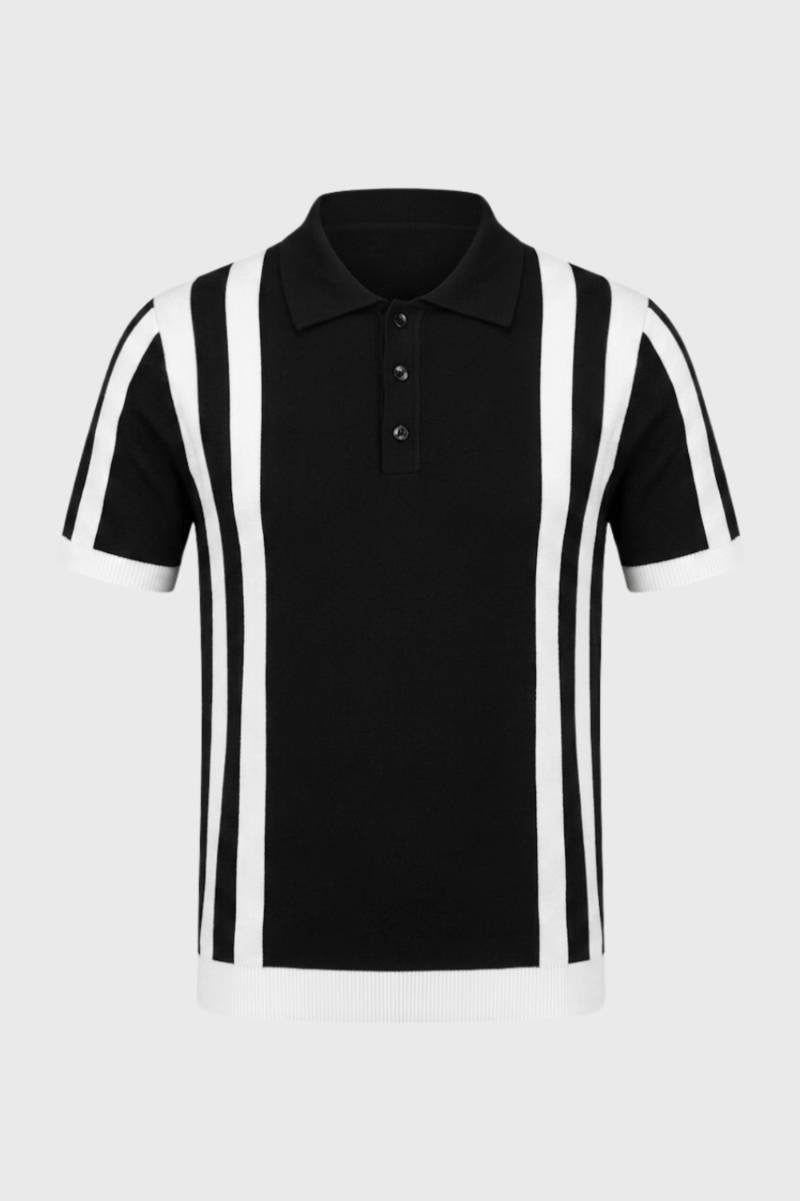 Men's Striped Short Sleeve Polo Shirt