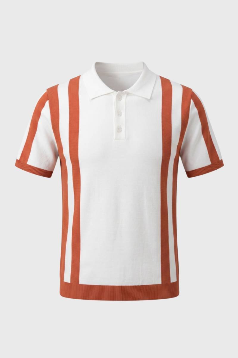 Men's Striped Short Sleeve Polo Shirt