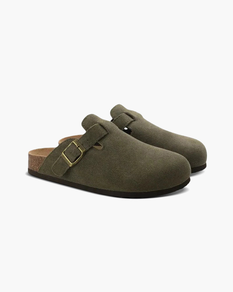 Suede Clog with Ergonomic Footbed