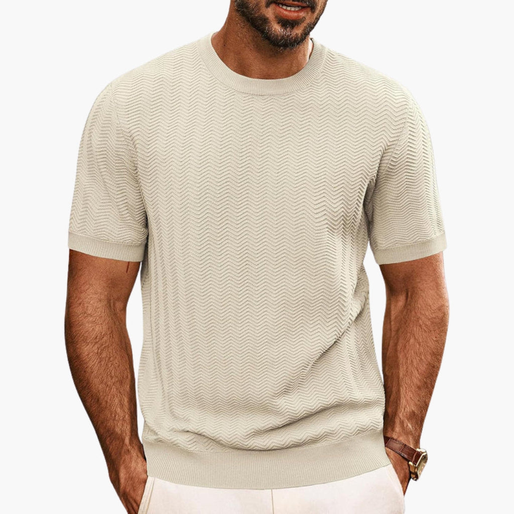 Men's Textured Round Neck T-Shirt