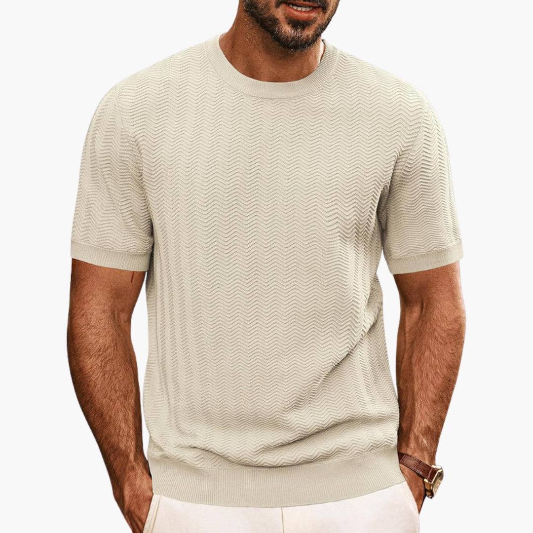 Men's Textured Round Neck T-Shirt