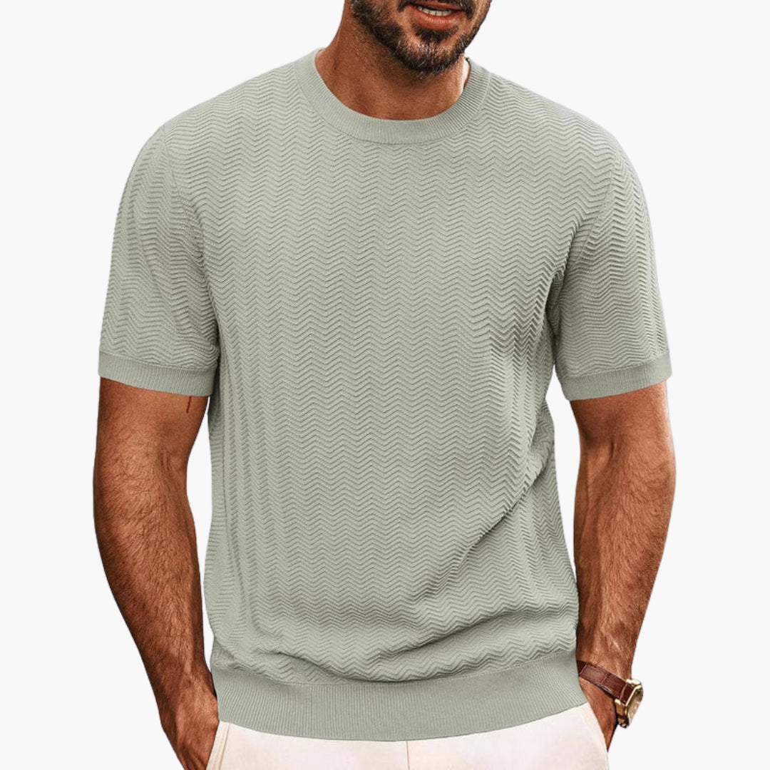 Men's Textured Round Neck T-Shirt