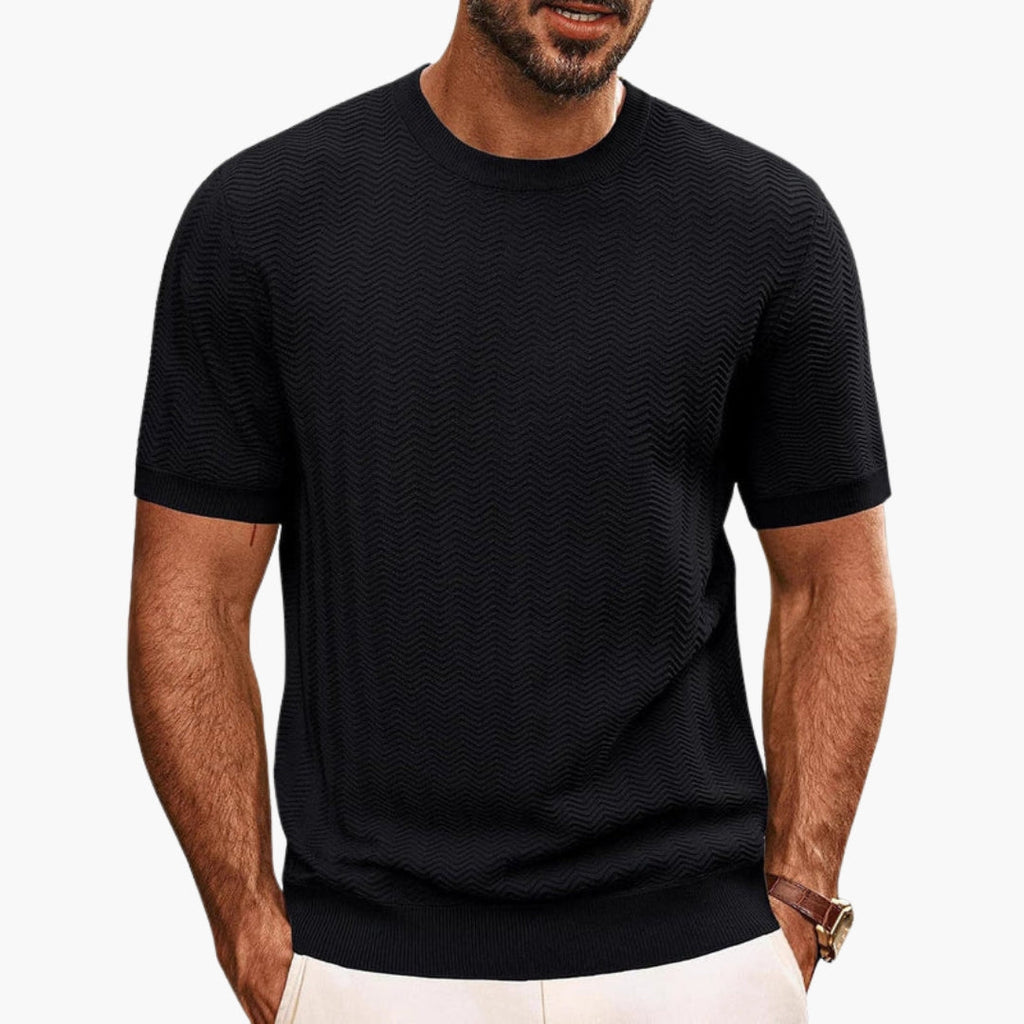 Men's Textured Round Neck T-Shirt