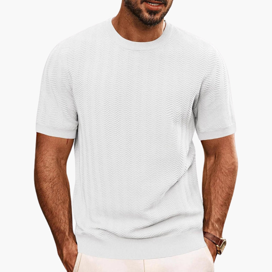 Men's Textured Round Neck T-Shirt