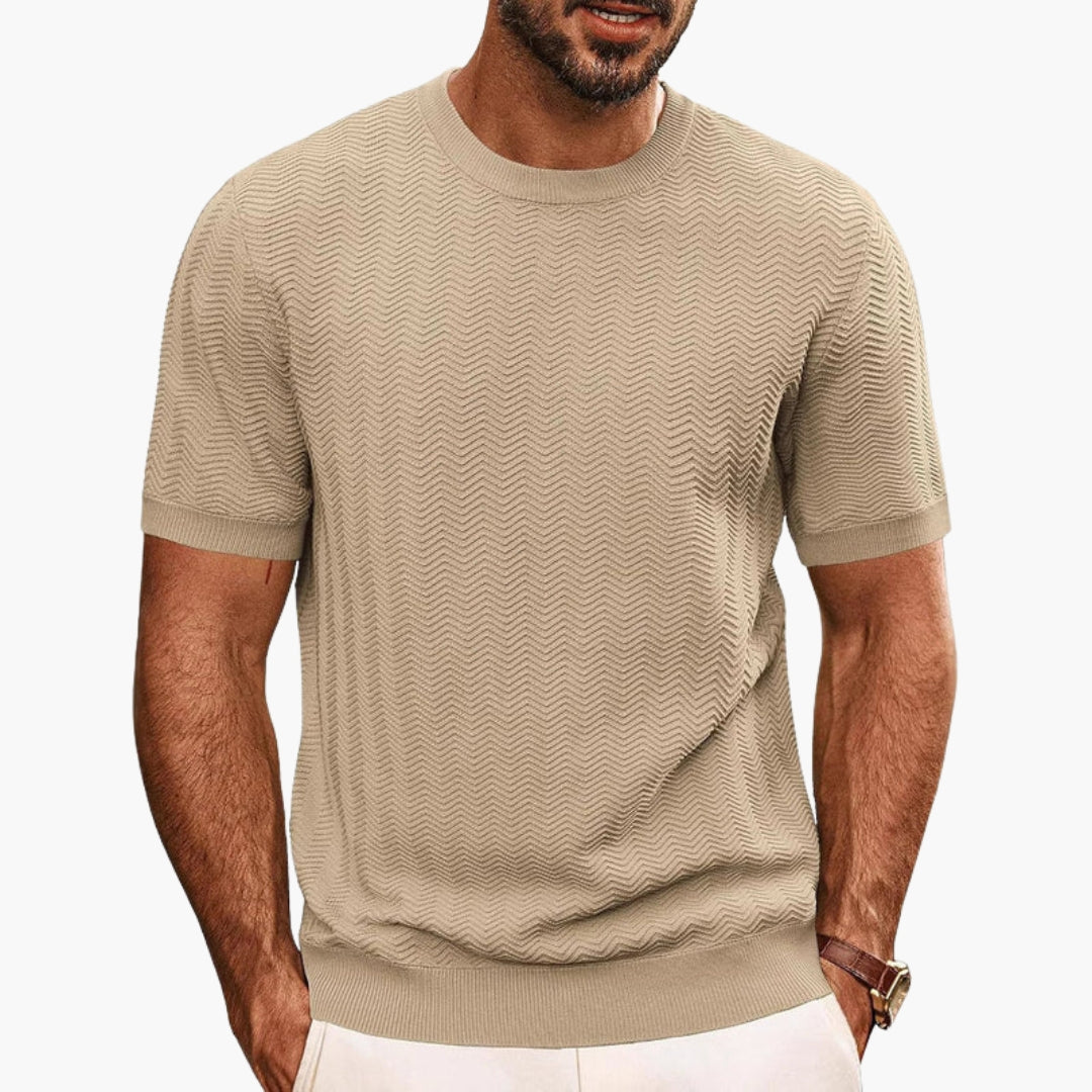 Men's Textured Round Neck T-Shirt