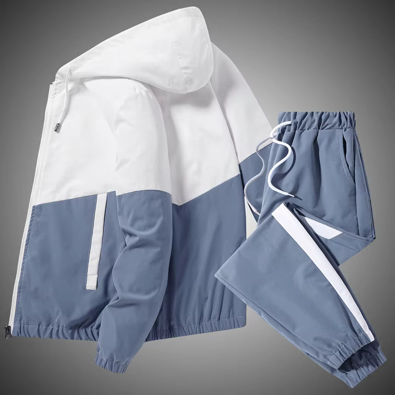 Men's Tracksuit Joggers Sportswear Set with Hood