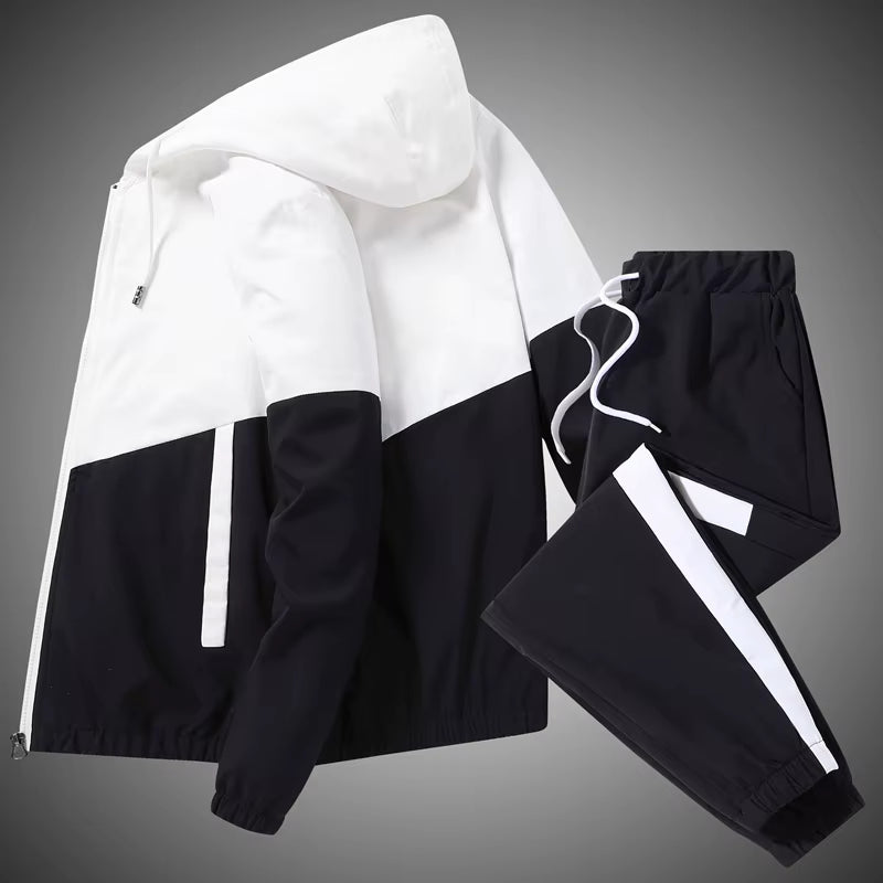 Men's Tracksuit Joggers Sportswear Set with Hood