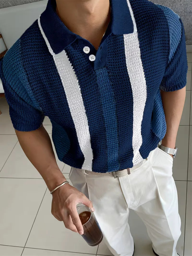 Men's V-Neck Short Sleeve Polo Shirt