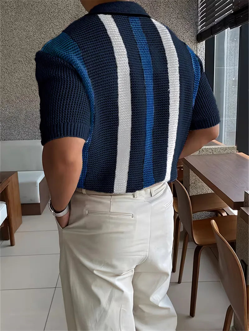 Men's V-Neck Short Sleeve Polo Shirt