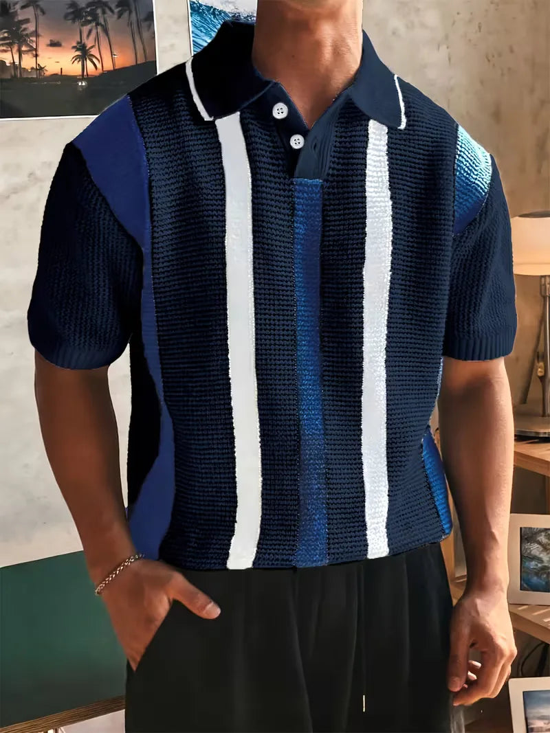 Men's V-Neck Short Sleeve Polo Shirt