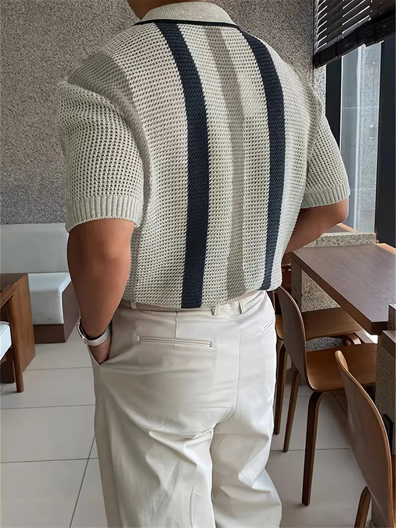 Men's V-Neck Short Sleeve Polo Shirt