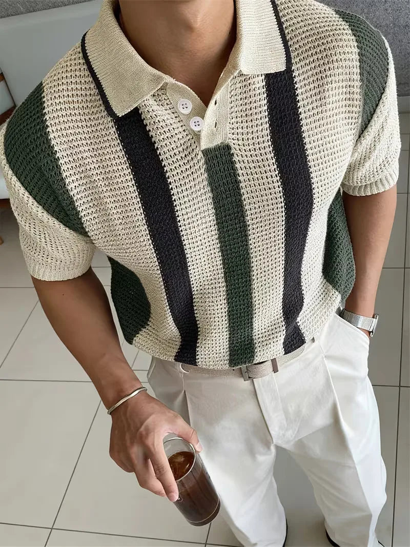 Men's V-Neck Short Sleeve Polo Shirt