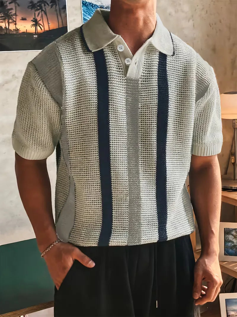 Men's V-Neck Short Sleeve Polo Shirt