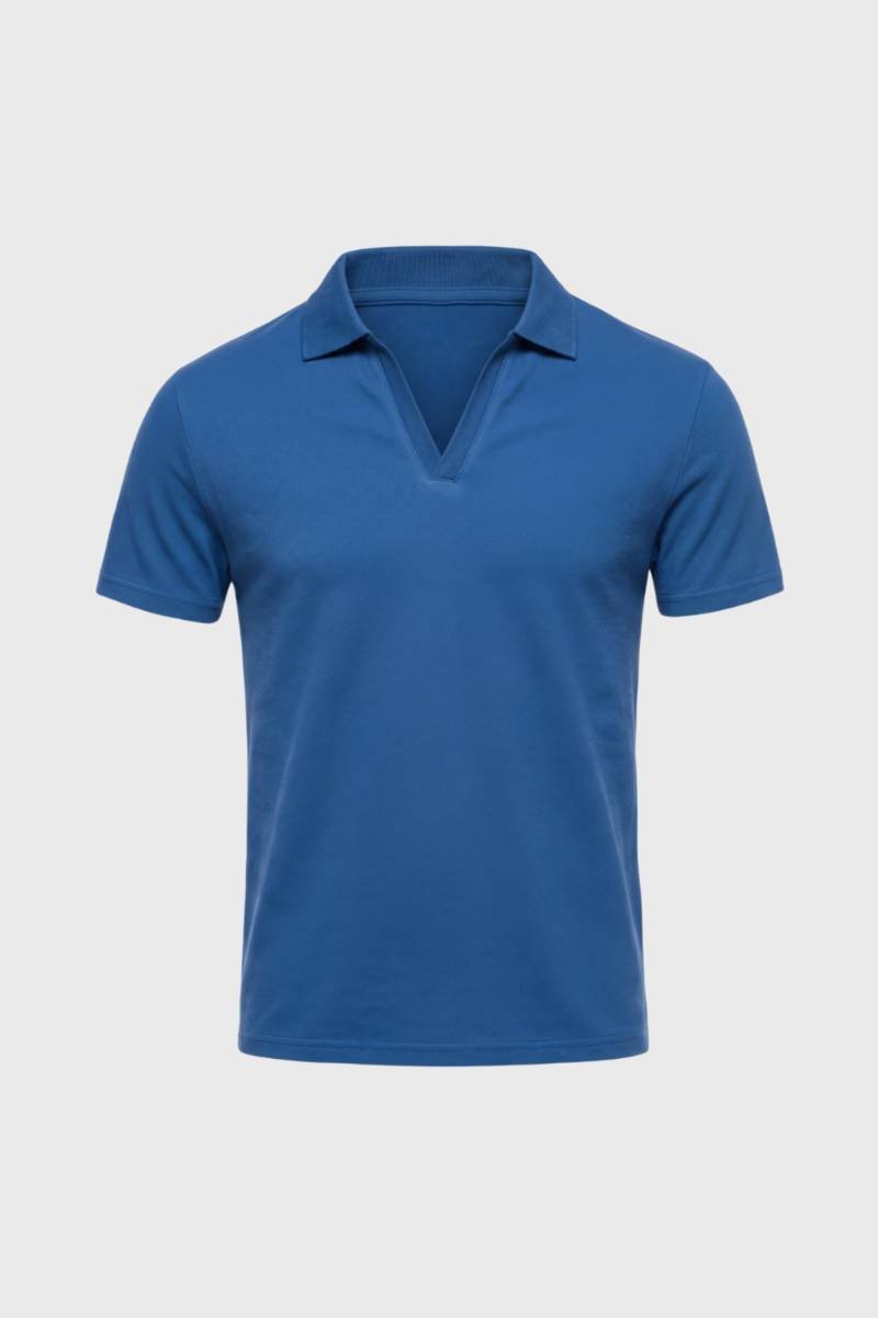 Men's V-Neck Short Sleeve Polo Shirt for Casual and Business Wear