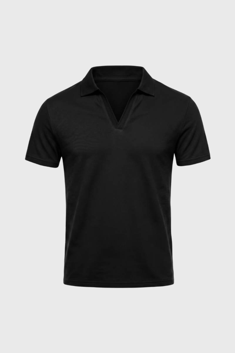 Men's V-Neck Short Sleeve Polo Shirt for Casual and Business Wear