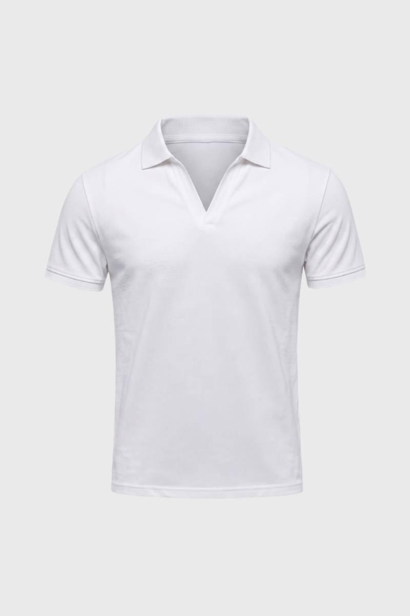 Men's V-Neck Short Sleeve Polo Shirt for Casual and Business Wear