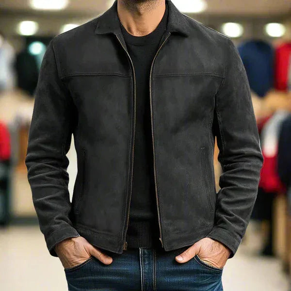 Men's Vintage Brown Flight Jacket Stylish Zipper Closure