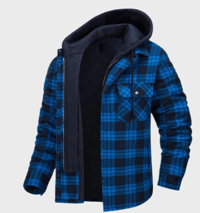 Men's Warm Checkered Overcoat for Cold Weather Fashion 0