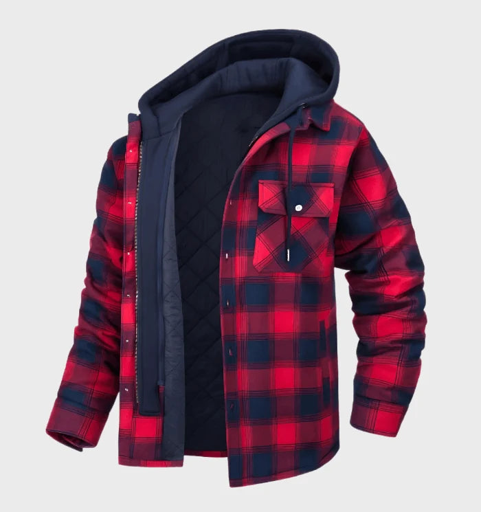 Men's Warm Checkered Overcoat for Cold Weather Fashion 1