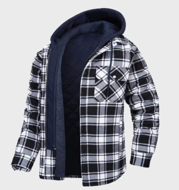 Men's Warm Checkered Overcoat for Cold Weather Fashion 3