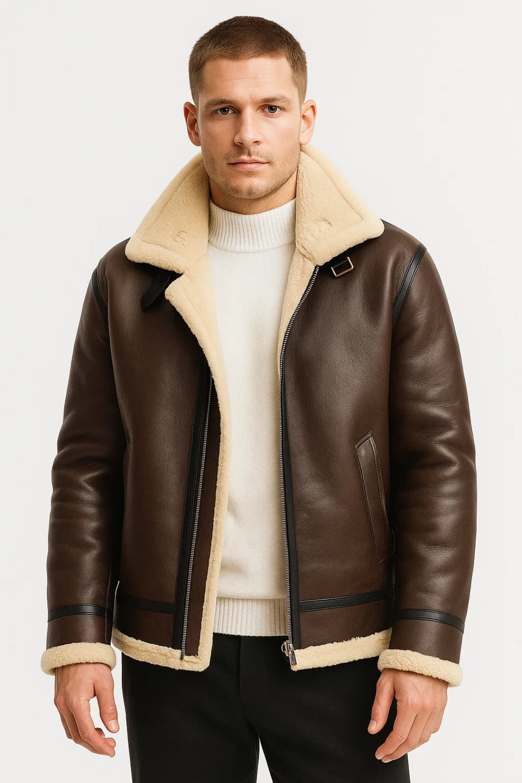 Men's Aviator Jacket – Classic Winter Style with Cozy Warmth