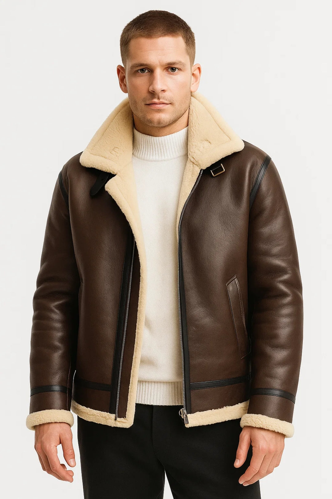 Men's Aviator Jacket – Classic Winter Style with Cozy Warmth