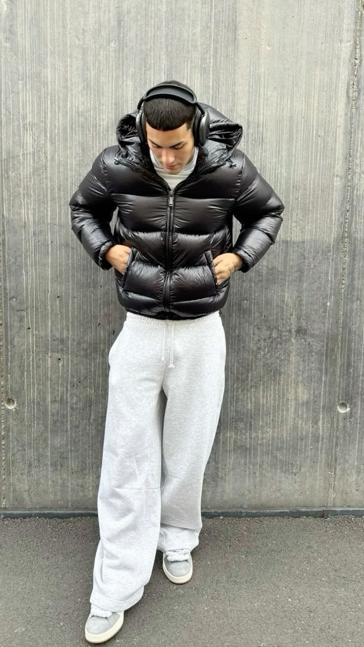 Men's Puffer Jacket – Quilted & Stylish with Warm Sherpa Lining