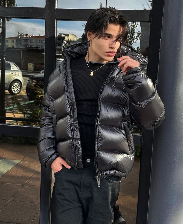 Men's Puffer Jacket – Quilted & Stylish with Warm Sherpa Lining