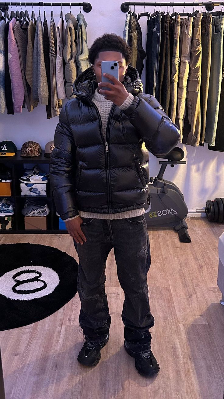 Men's Puffer Jacket – Quilted & Stylish with Warm Sherpa Lining