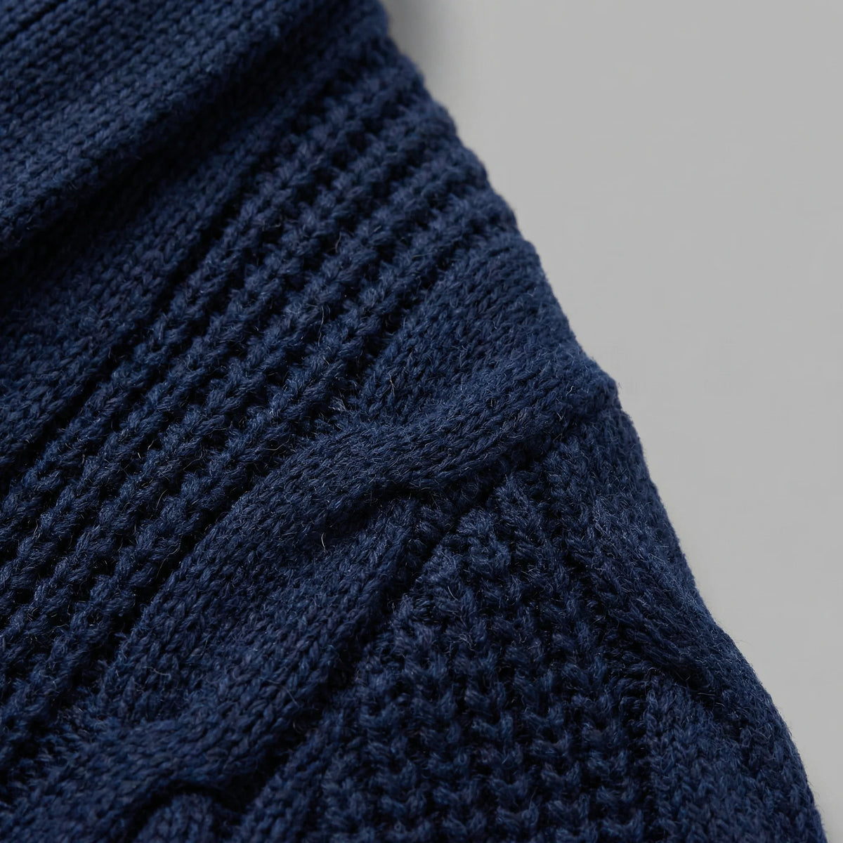 Men's Wool Cable Knit Cardigan with Shawl Collar