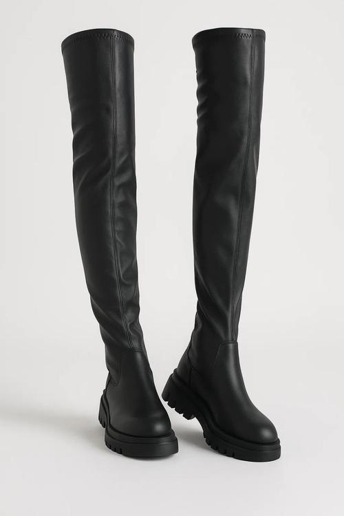 Women's Thigh High Boots – Stylish Over-the-Knee Design with Chunky Sole