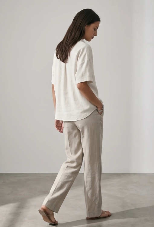 Women's Short-Sleeved Button Blouse