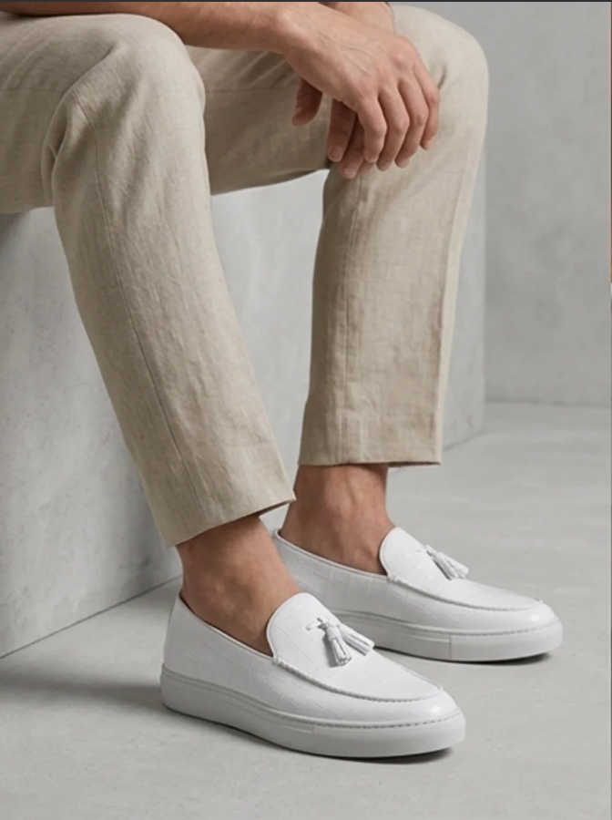 Mens Loafers with Tassel Detail and Slip On Design