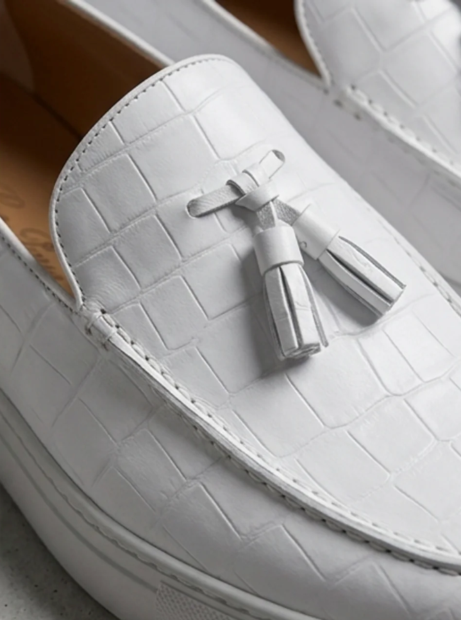 Mens Loafers with Tassel Detail and Slip On Design