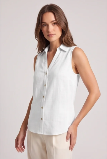 Women's Button Sleeveless Shirt