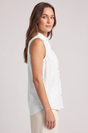 Women's Button Sleeveless Shirt