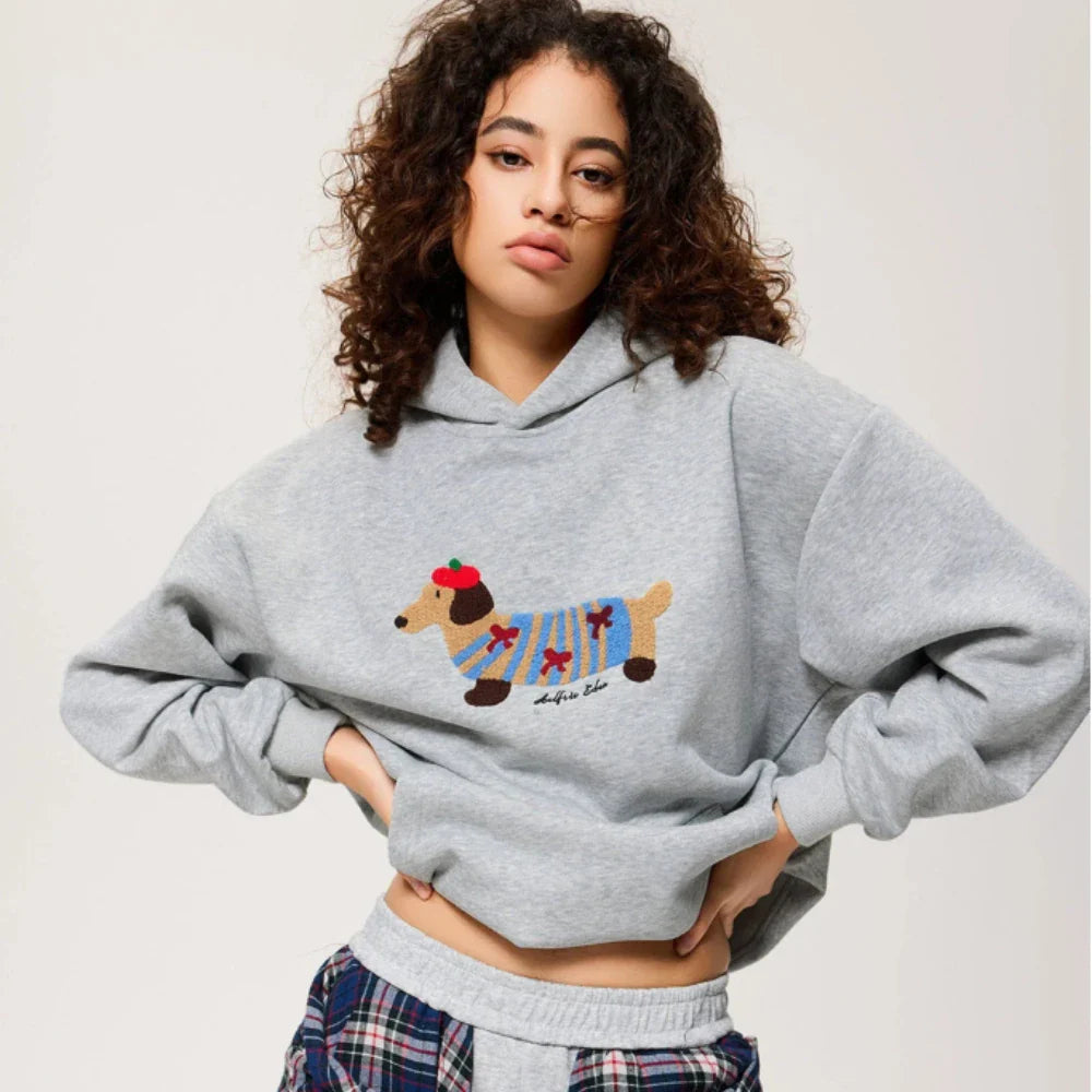 Unisex Oversize Dachshund Design Hoodie