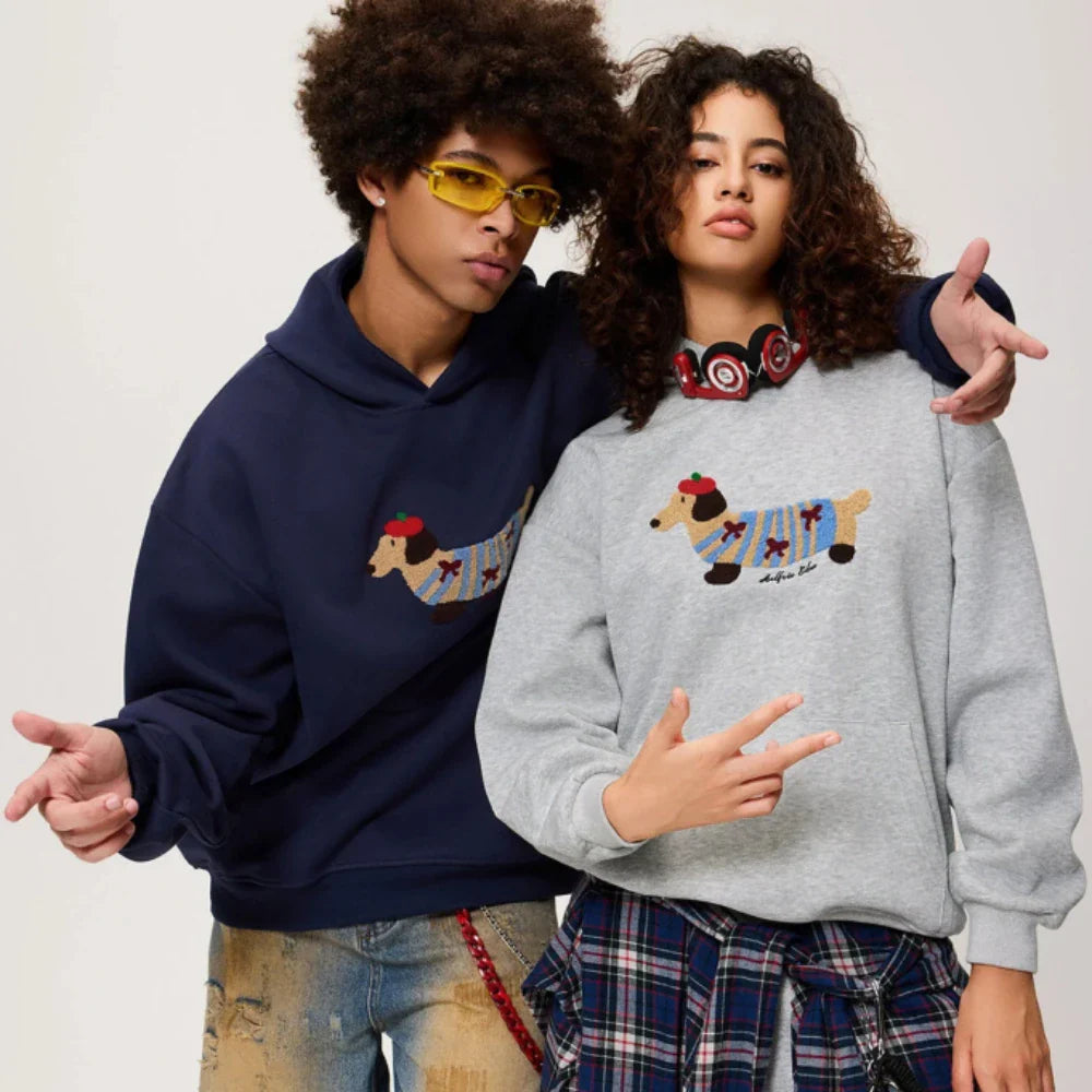 Unisex Oversize Dachshund Design Hoodie