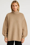 Women's Cozy Oversized Sweater – High Collar Comfort for Chilly Winter Days