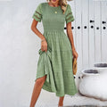 Boho Tiered A-Line Midi Dress with Ruffle Details