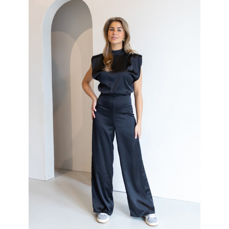 Women's Backless Jumpsuit with Wide-Leg Design