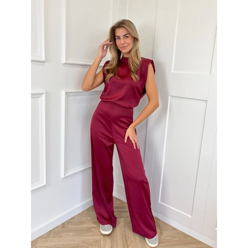 Women's Backless Jumpsuit with Wide-Leg Design