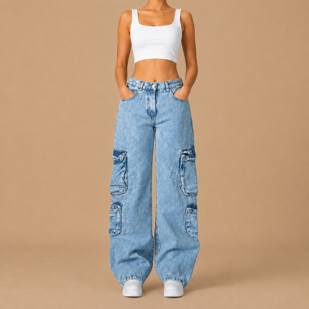 Women's Baggy Cargo Pants with Wide Legs