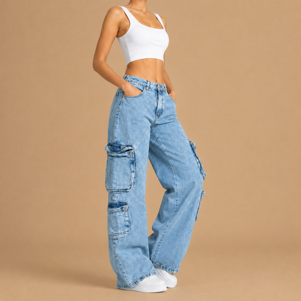 Women's Baggy Cargo Pants with Wide Legs
