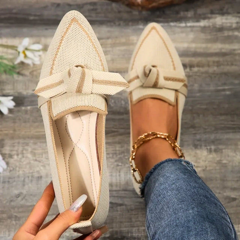 Women's Ballet Flats with Charming Button Details