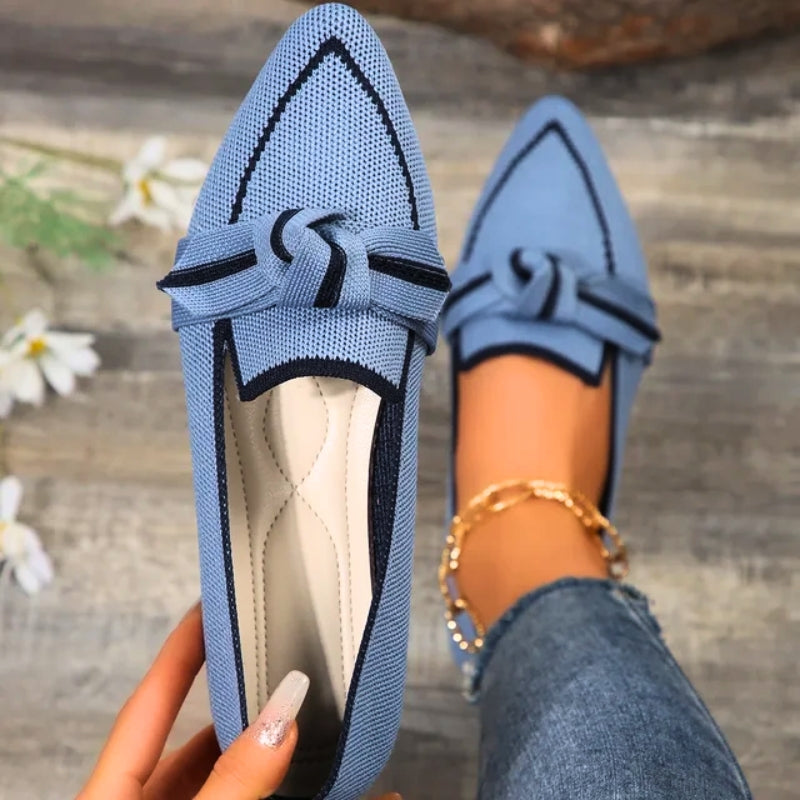 Women's Ballet Flats with Charming Button Details