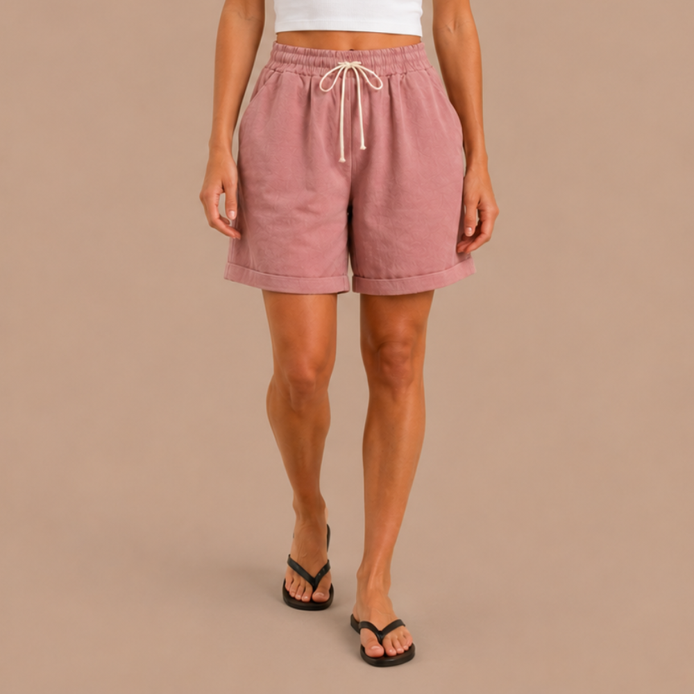 Women's Bermuda Shorts with Elastic Waistband and Pockets